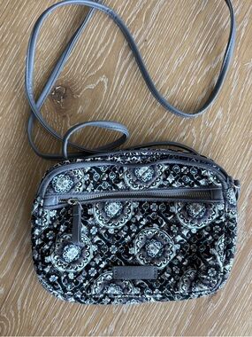 Vera Bradley Black and Teal Medallion Quilted Crossbody